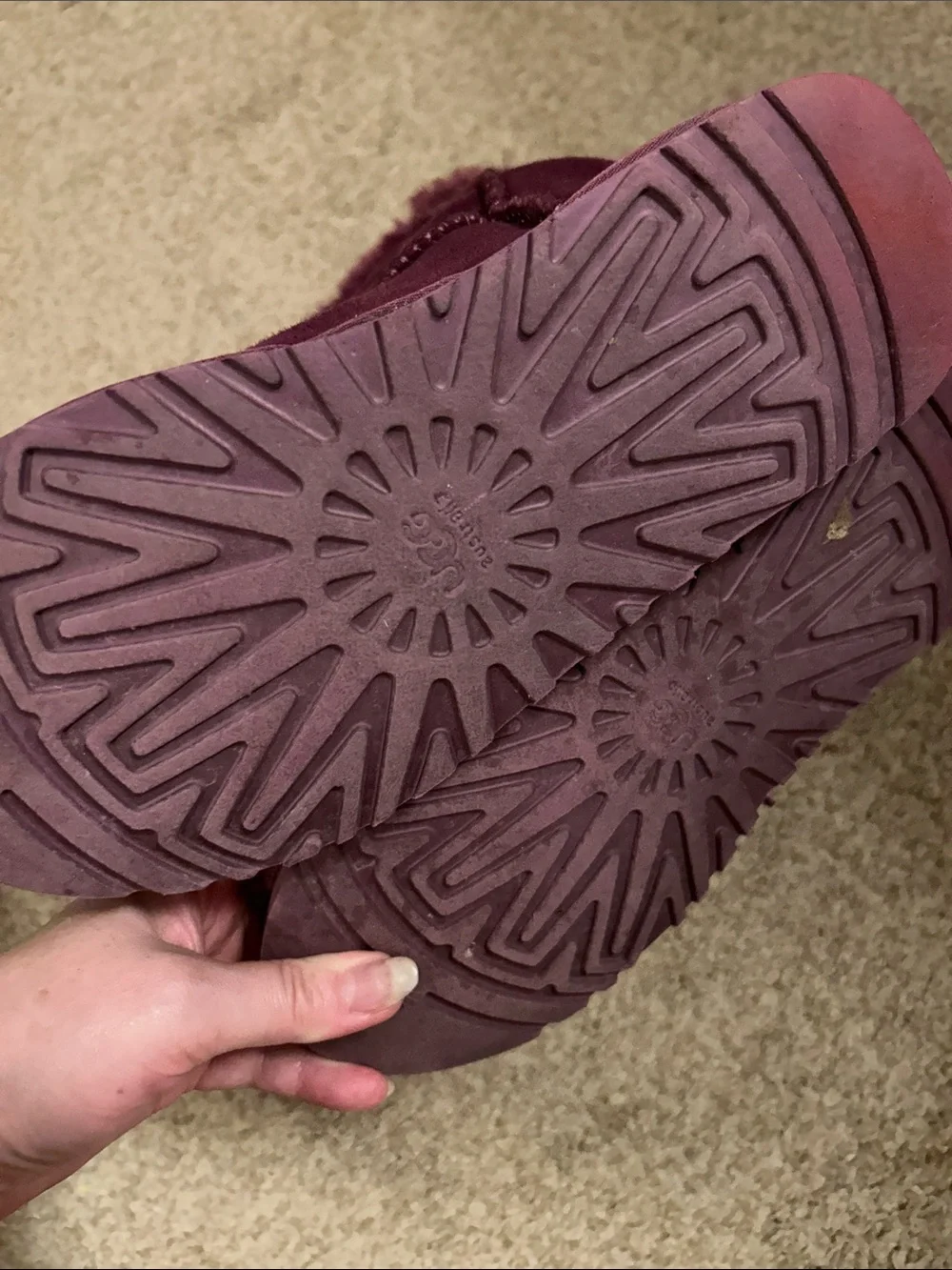 UGG Women's Purple Button-Trim Suede Winter Boots. 9. Perfect condition!
